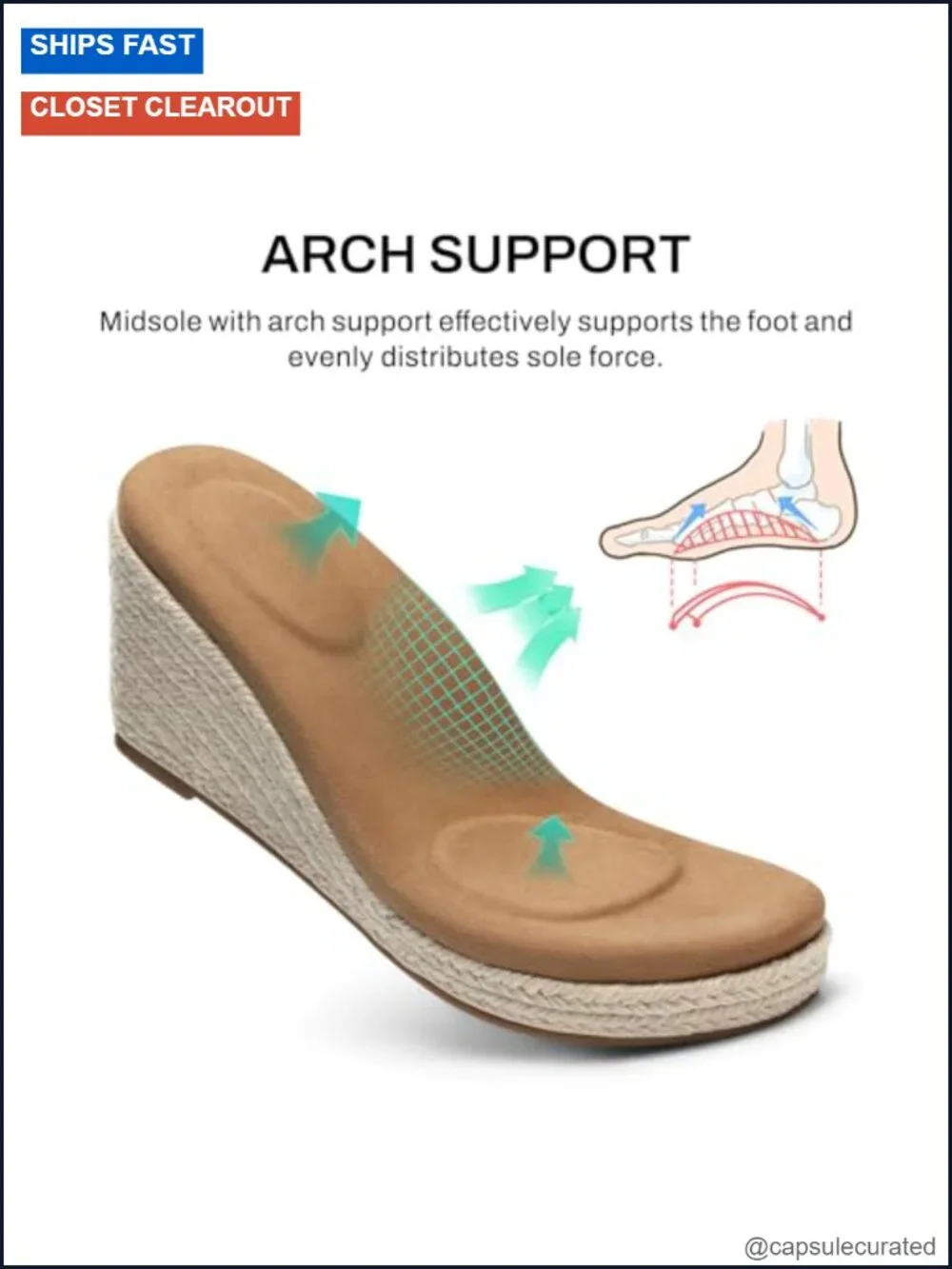 Women's Wedge Sandals Dressy Platform Espadrilles Arch Support Adjustable Ankle